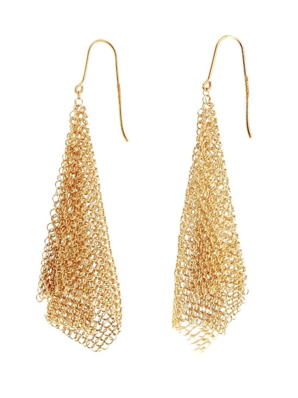 Tiffany & Co. 18K Yellow Gold Elsa Peretti Mesh Scarf Earrings - Picture 3 of 7
